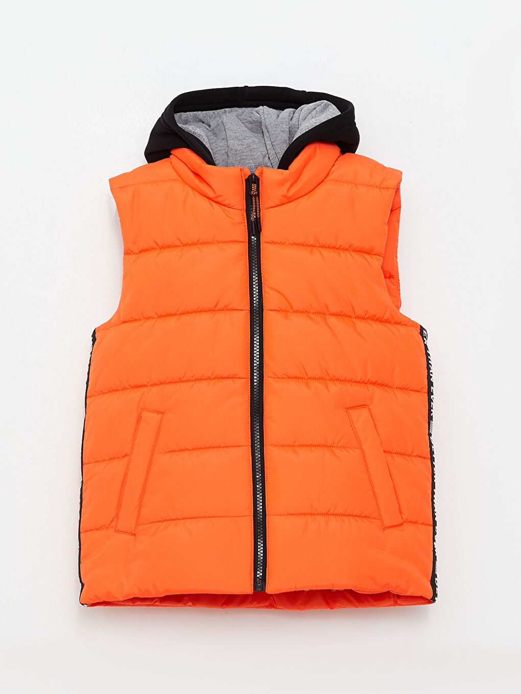 Turuncu Kapüşonlu Baskılı Erkek Çocuk Şişme Yelek-3
