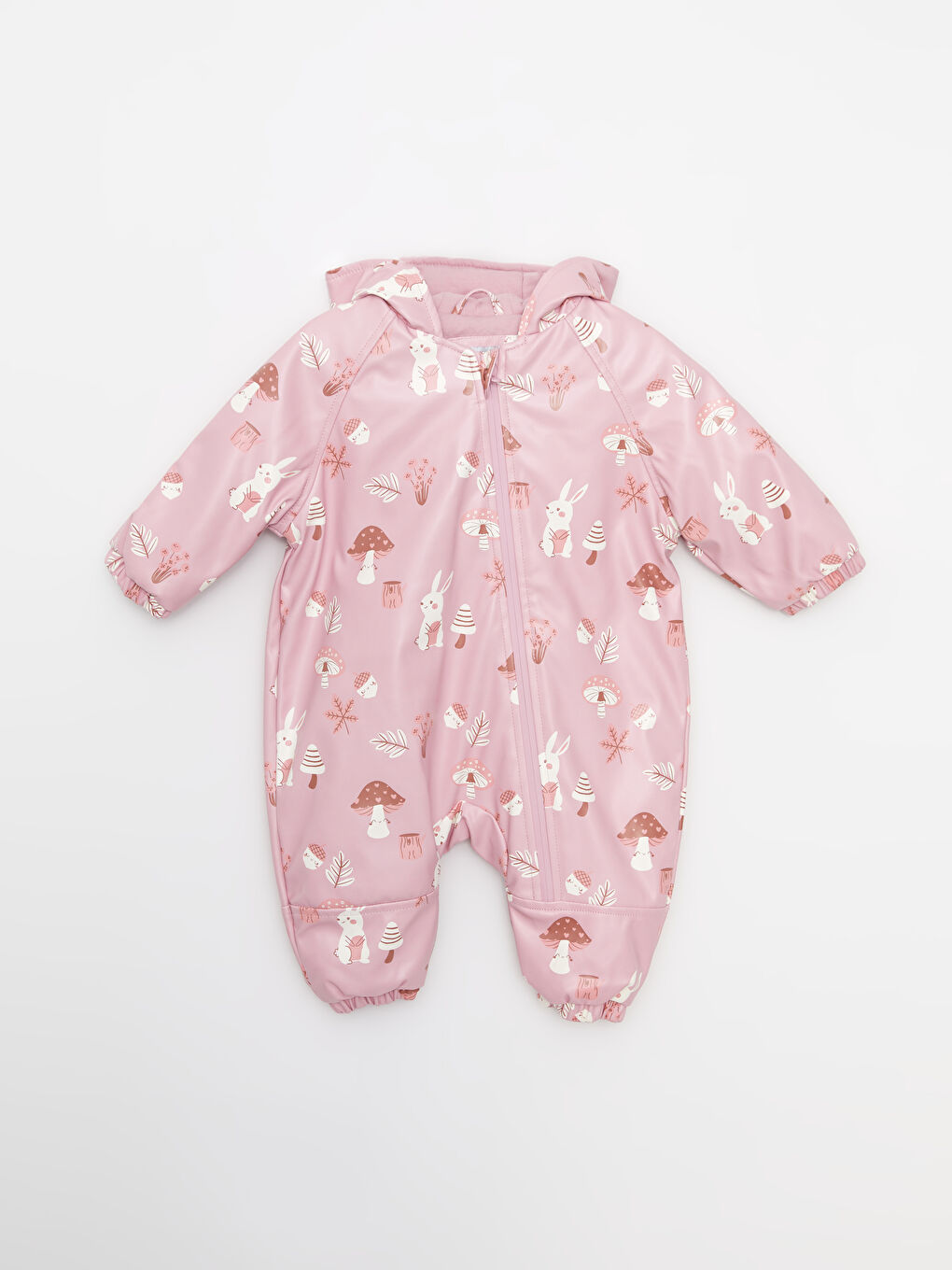 LCW baby Combinezoan de zăpadă imprimat cu glugă și mânecă lungă pentru bebeluși fete -W20731Z1-RPW