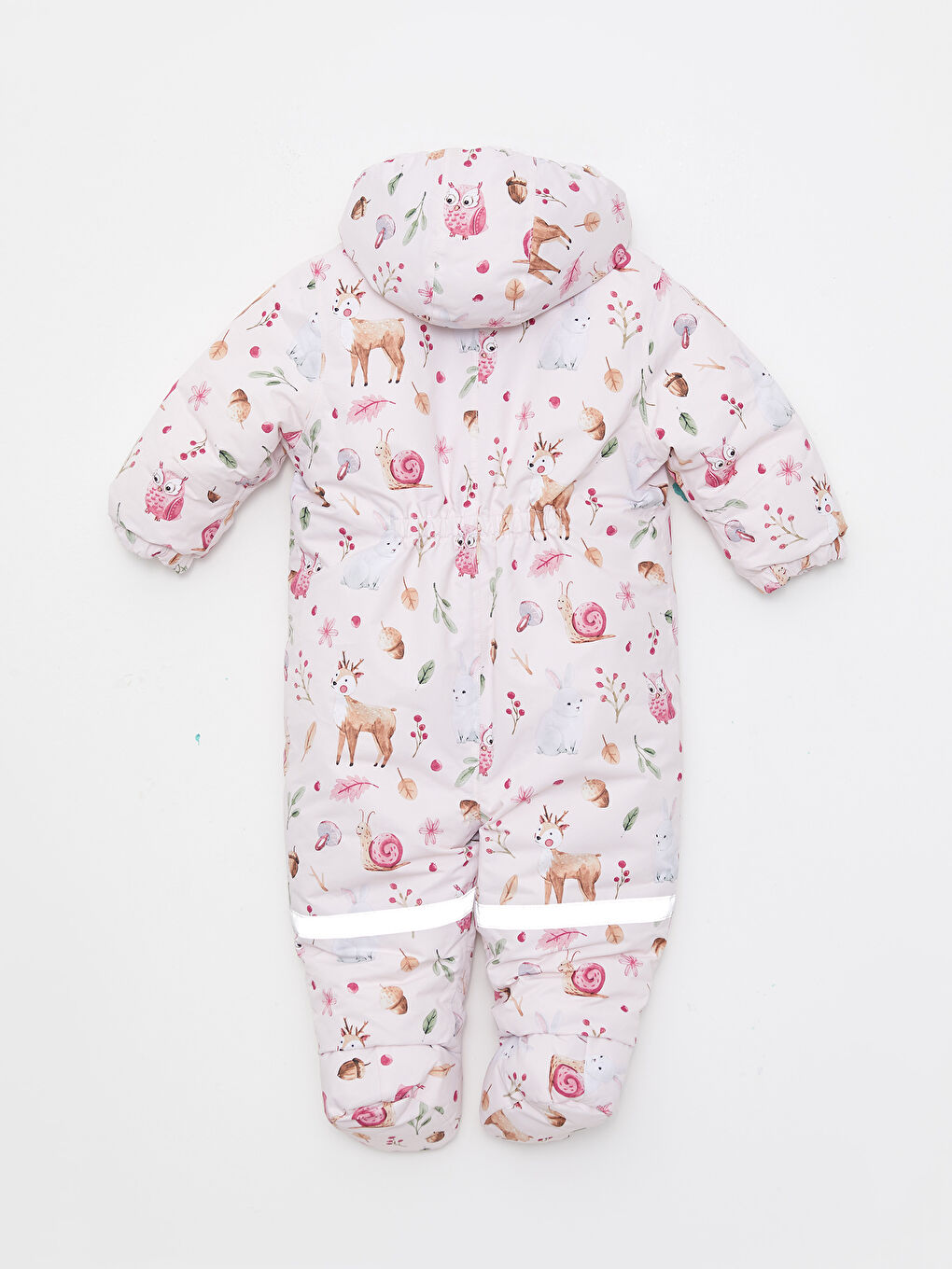 Hooded Long Sleeve Printed Baby Girl Snowsuit-1