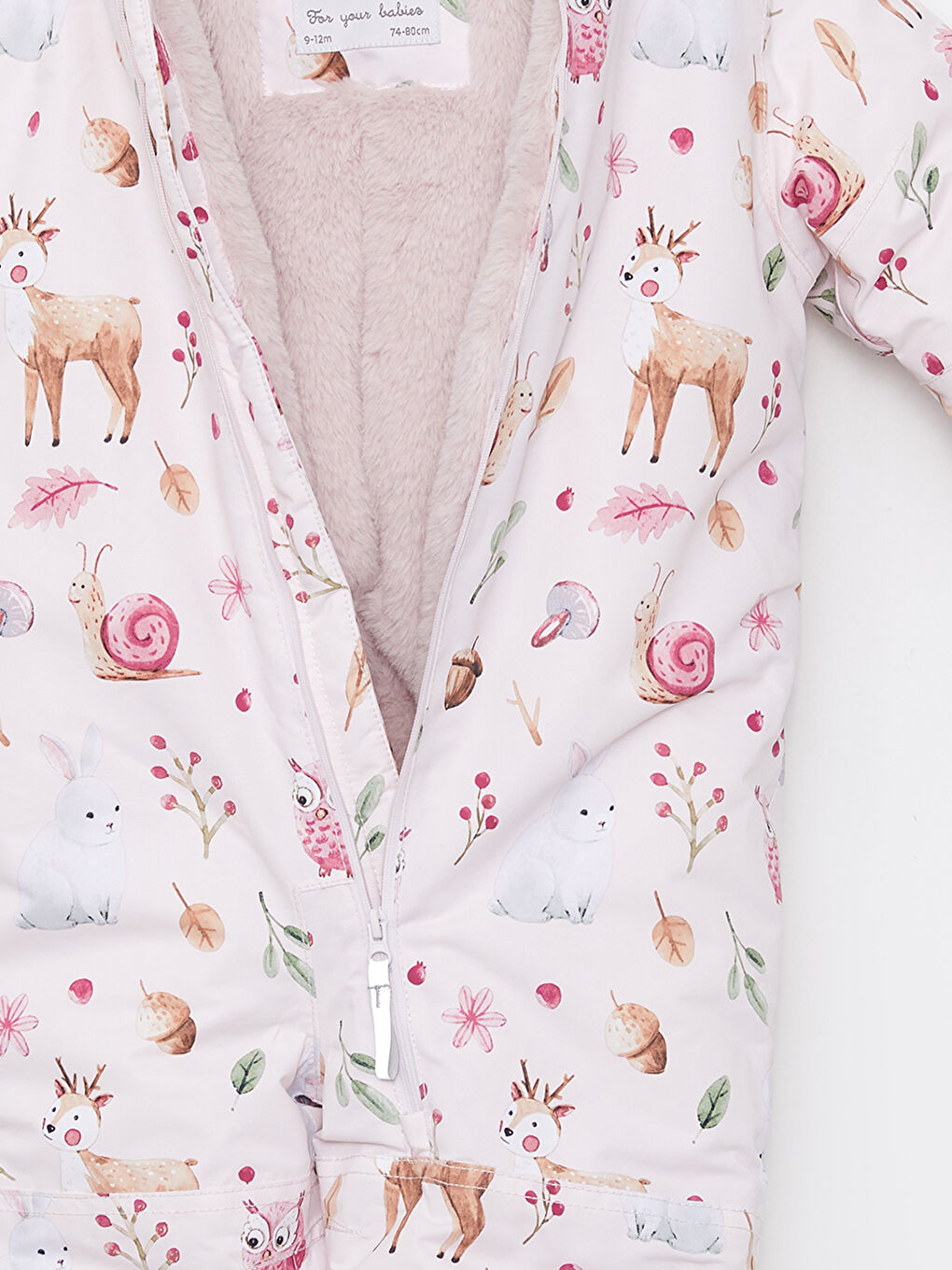 Hooded Long Sleeve Printed Baby Girl Snowsuit-2