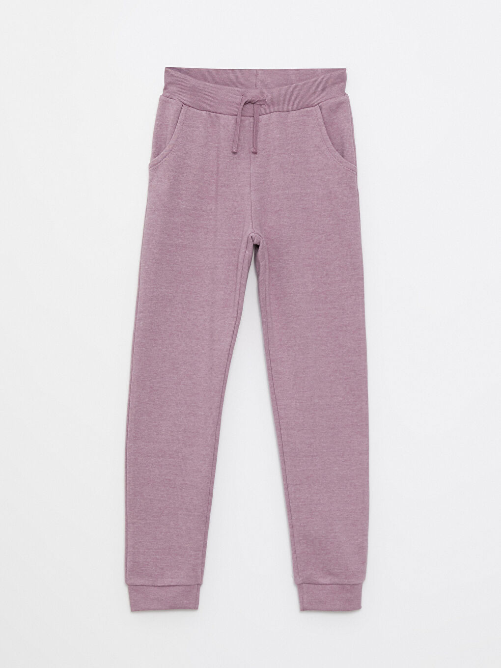 Lila Beli Lastikli Basic Kız Çocuk Jogger Eşofman Altı-3