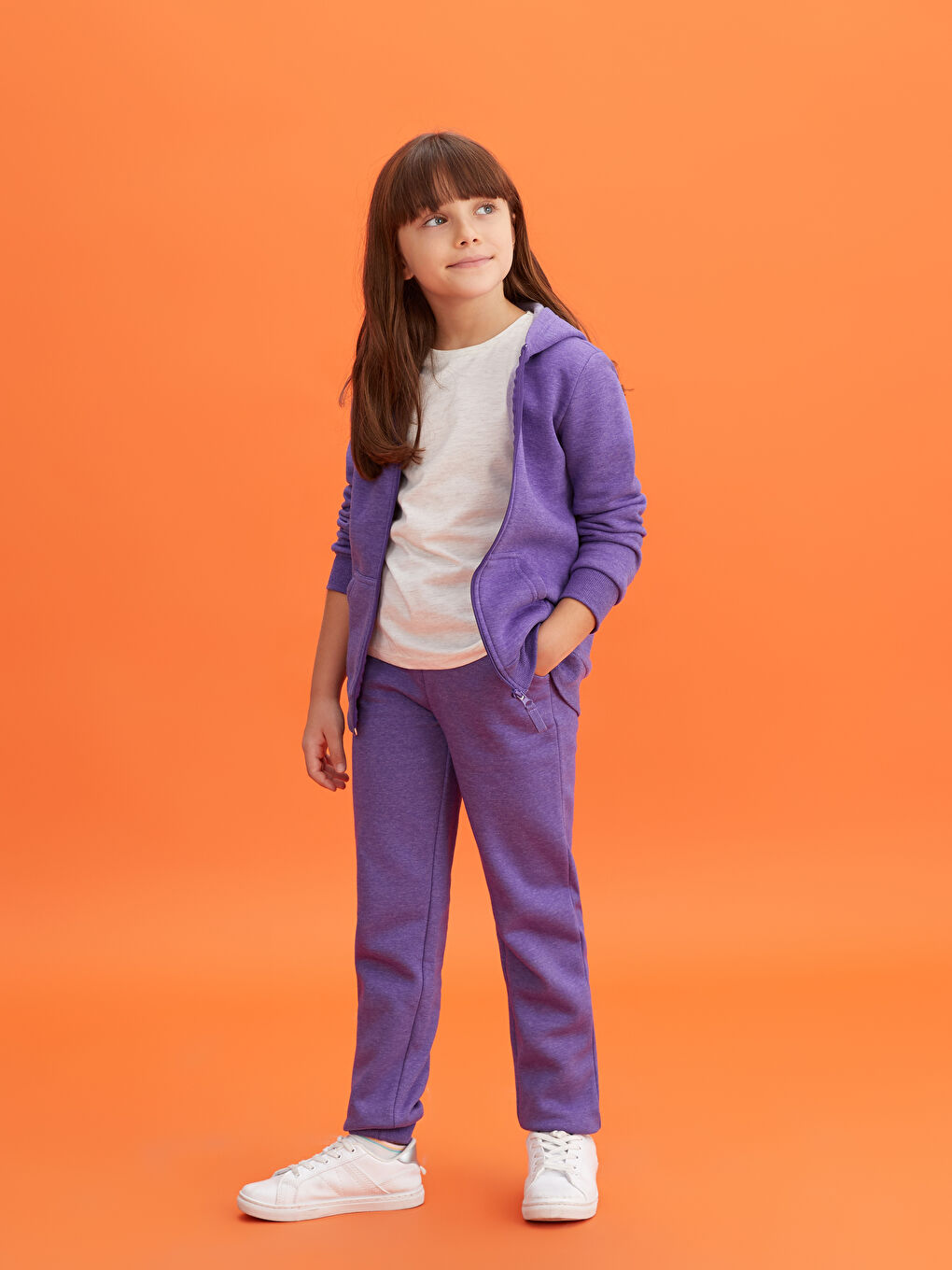 Elastic Waist Basic Girls' Jogger Sweatpants -W20745Z4-LCR