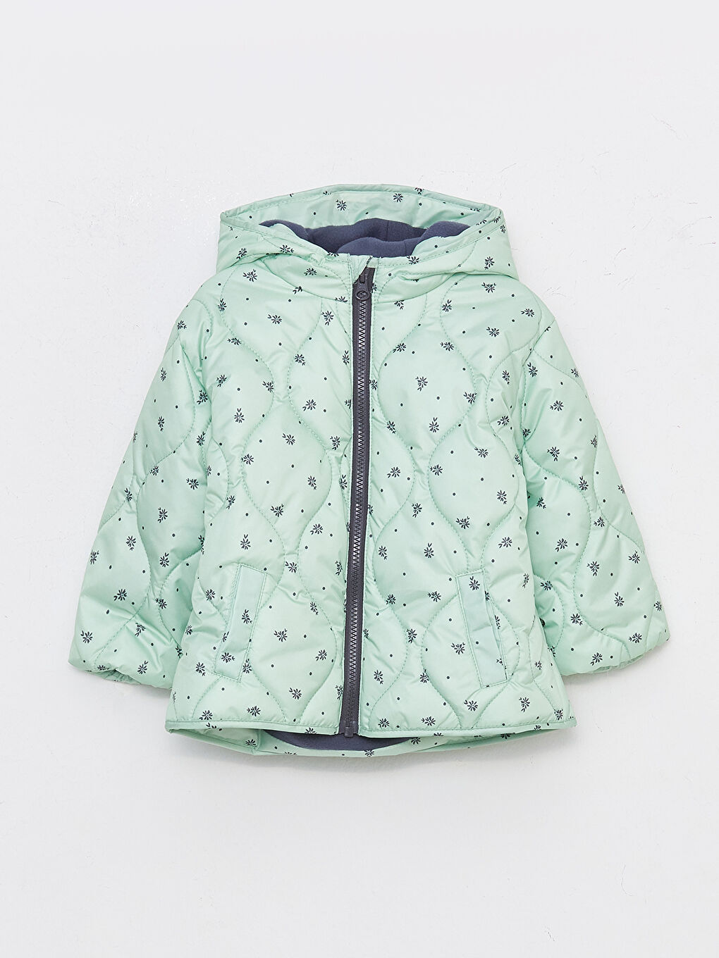 Hooded Long Sleeve Printed Baby Girl Coat