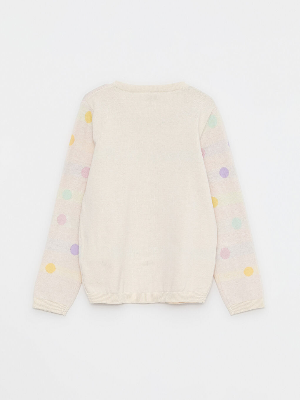 Crew Neck Patterned Long Sleeve Girls' Knitwear Cardigan-1