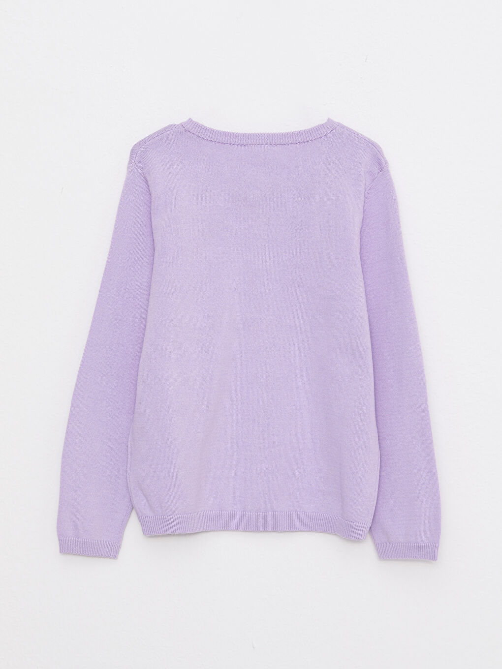 Crew Neck Patterned Long Sleeve Girls' Knitwear Cardigan-1