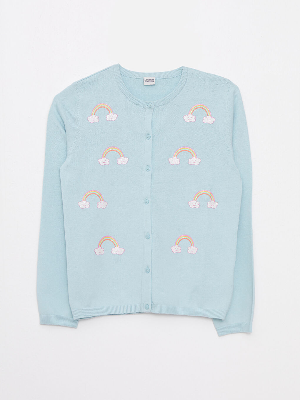 Қыздарға арналған трикотаж өрнекті ұзын жеңді кардиган