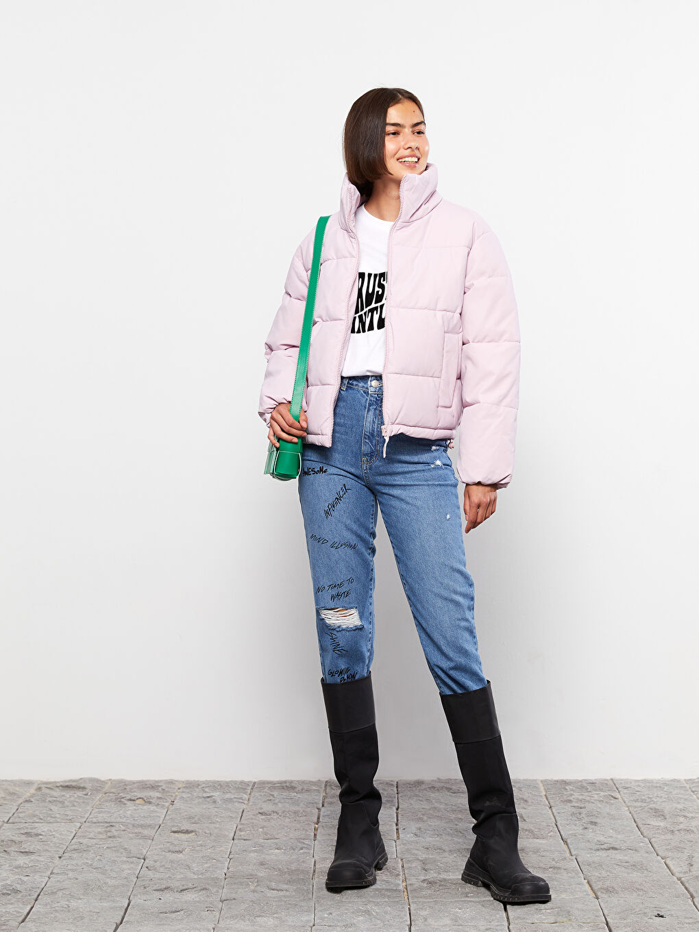 Manteau bouffant pour Femmes à col cheminée