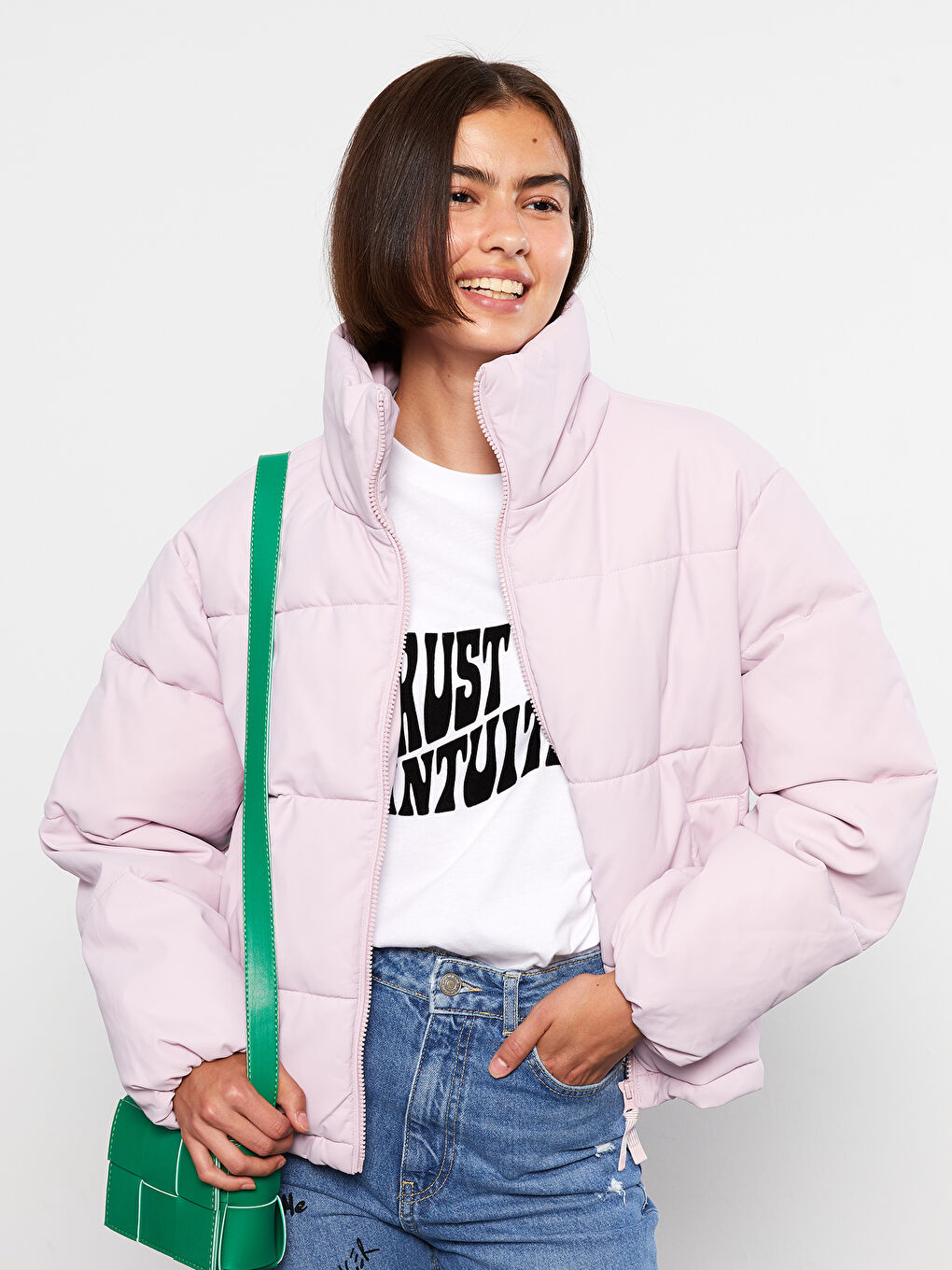 Manteau bouffant pour Femmes à col cheminée-1