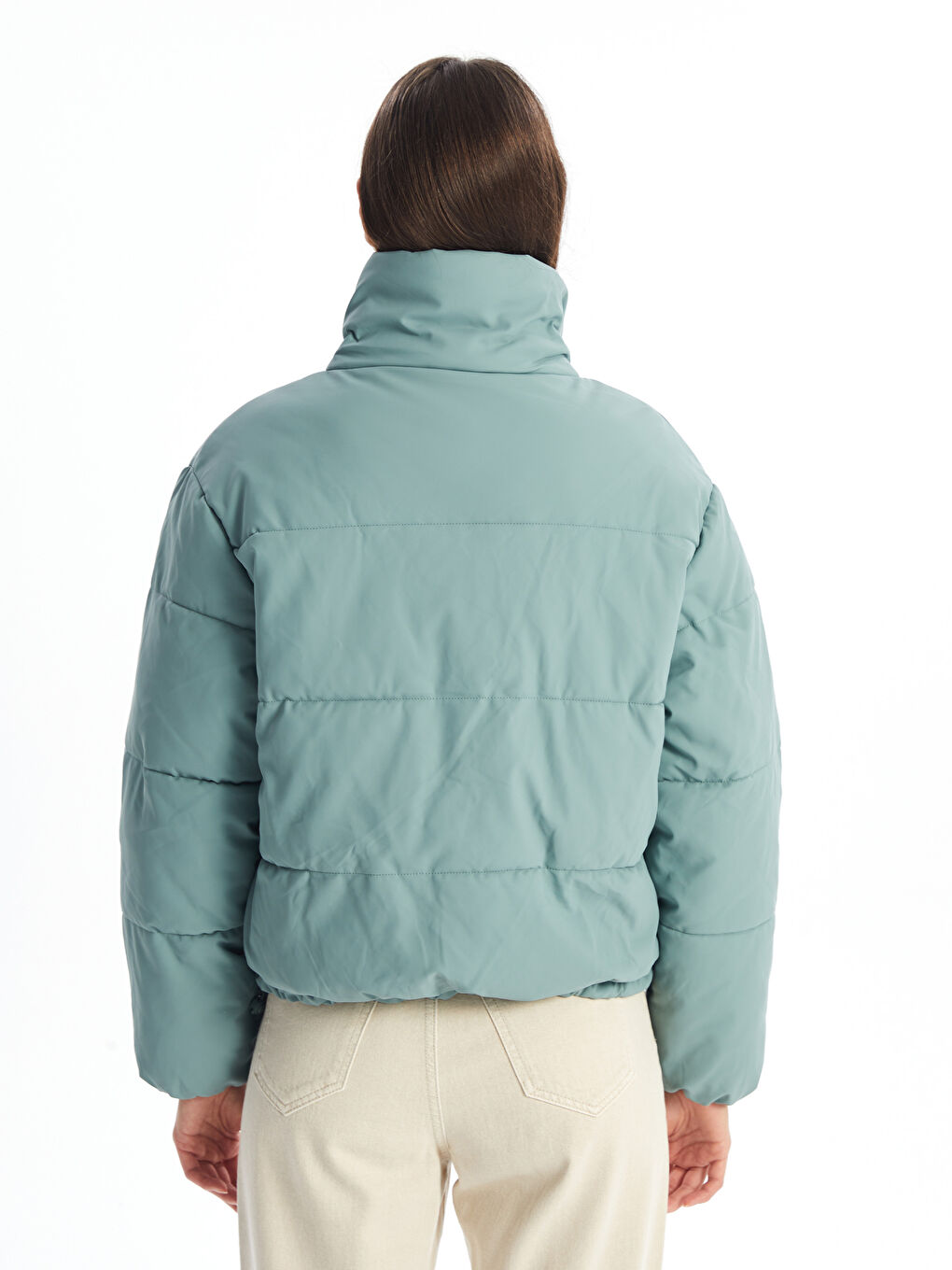 Geacă Matlasată cu Guler Tip Pâlnie pentru Femei-4