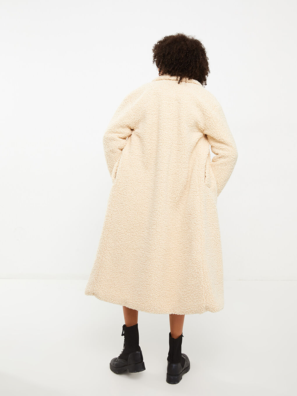 Jacket Collar Straight Long Sleeve Thick Women's Cachet Coat-4