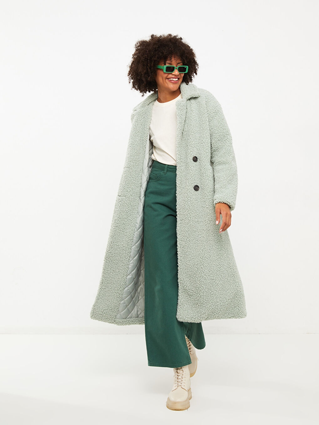 Jacket Collar Straight Long Sleeve Thick Women's Cachet Coat