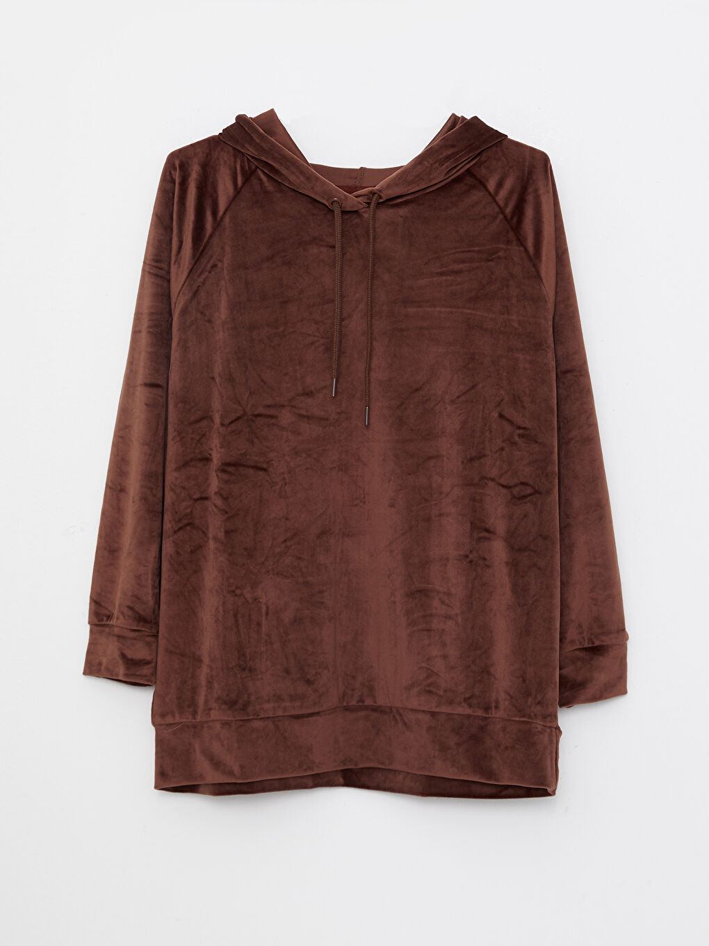 LCW DREAM Hooded Regular Long Sleeve Velvet Women's Pajama Top -W20792Z8-HFD