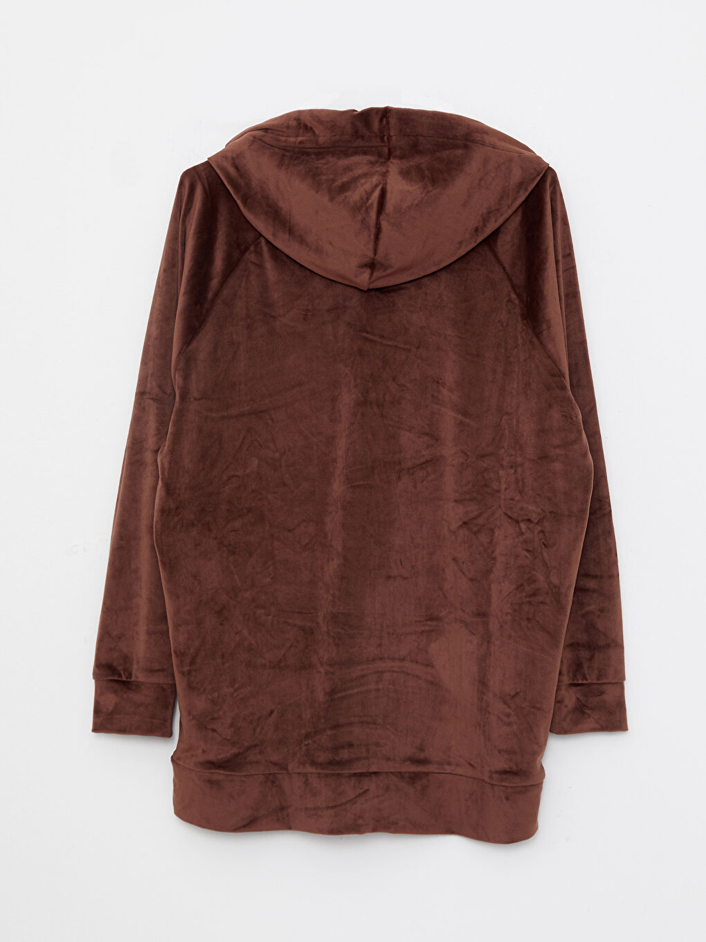 LCW DREAM Hooded Regular Long Sleeve Velvet Women's Pajama Top -W20792Z8-HFD