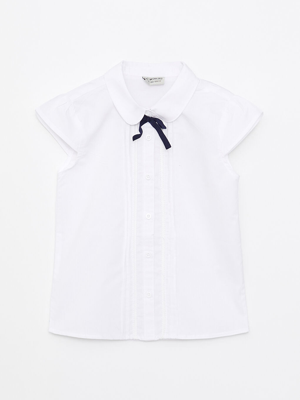 Базовая рубашка для девочки из поплина с коротким рукавом