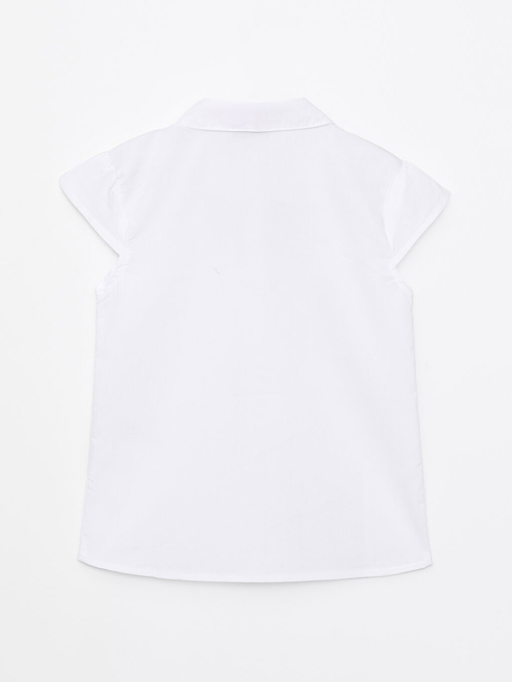 Базовая рубашка для девочки из поплина с коротким рукавом-1