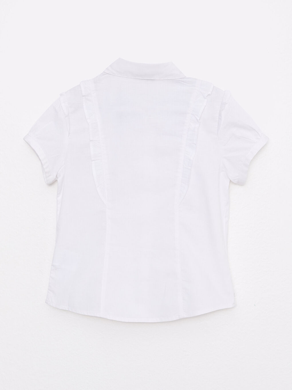 Basic Short Sleeve Poplin Girl Shirt-1