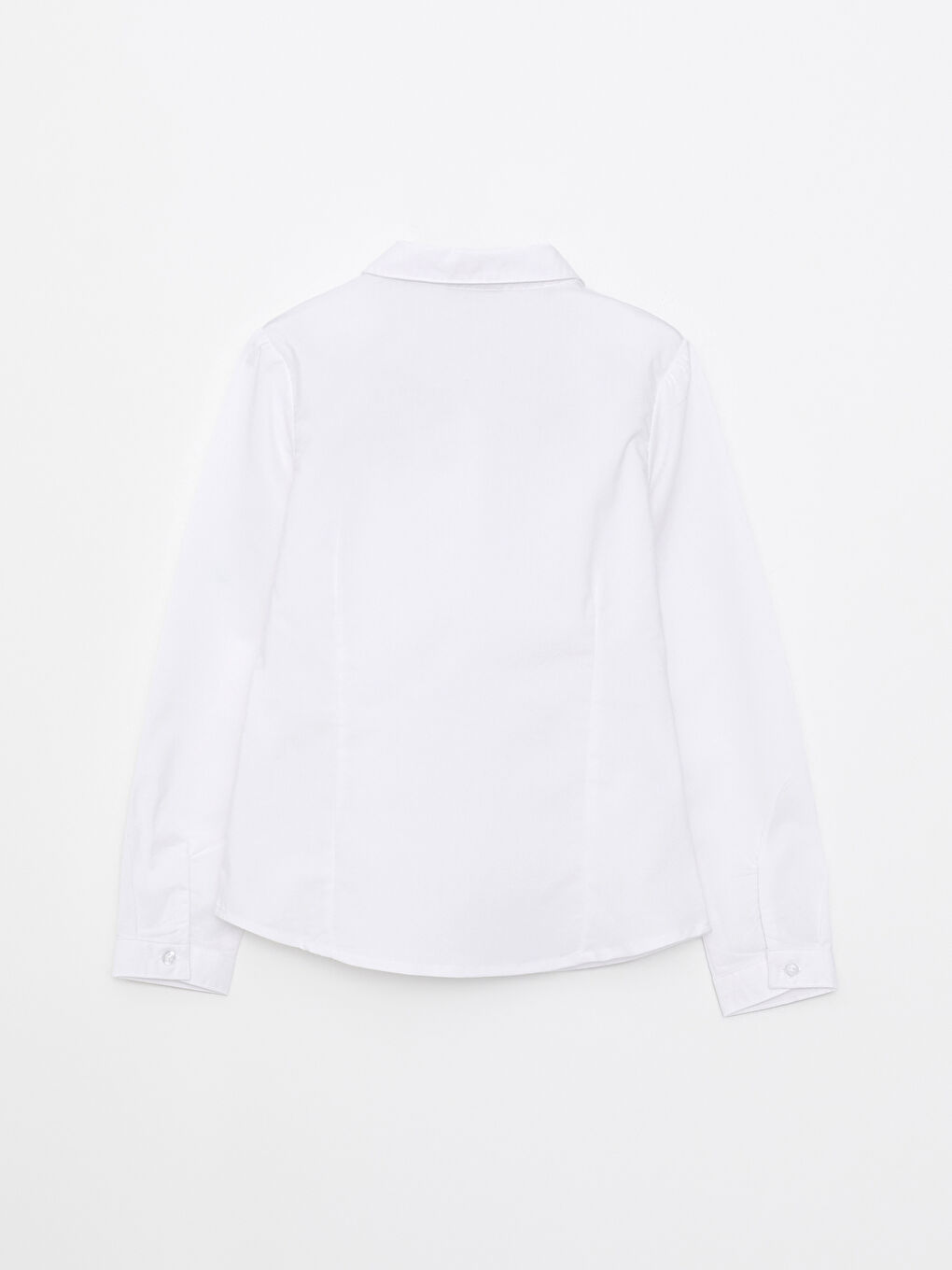 Basic Long Sleeve Poplin Girl Shirt-1