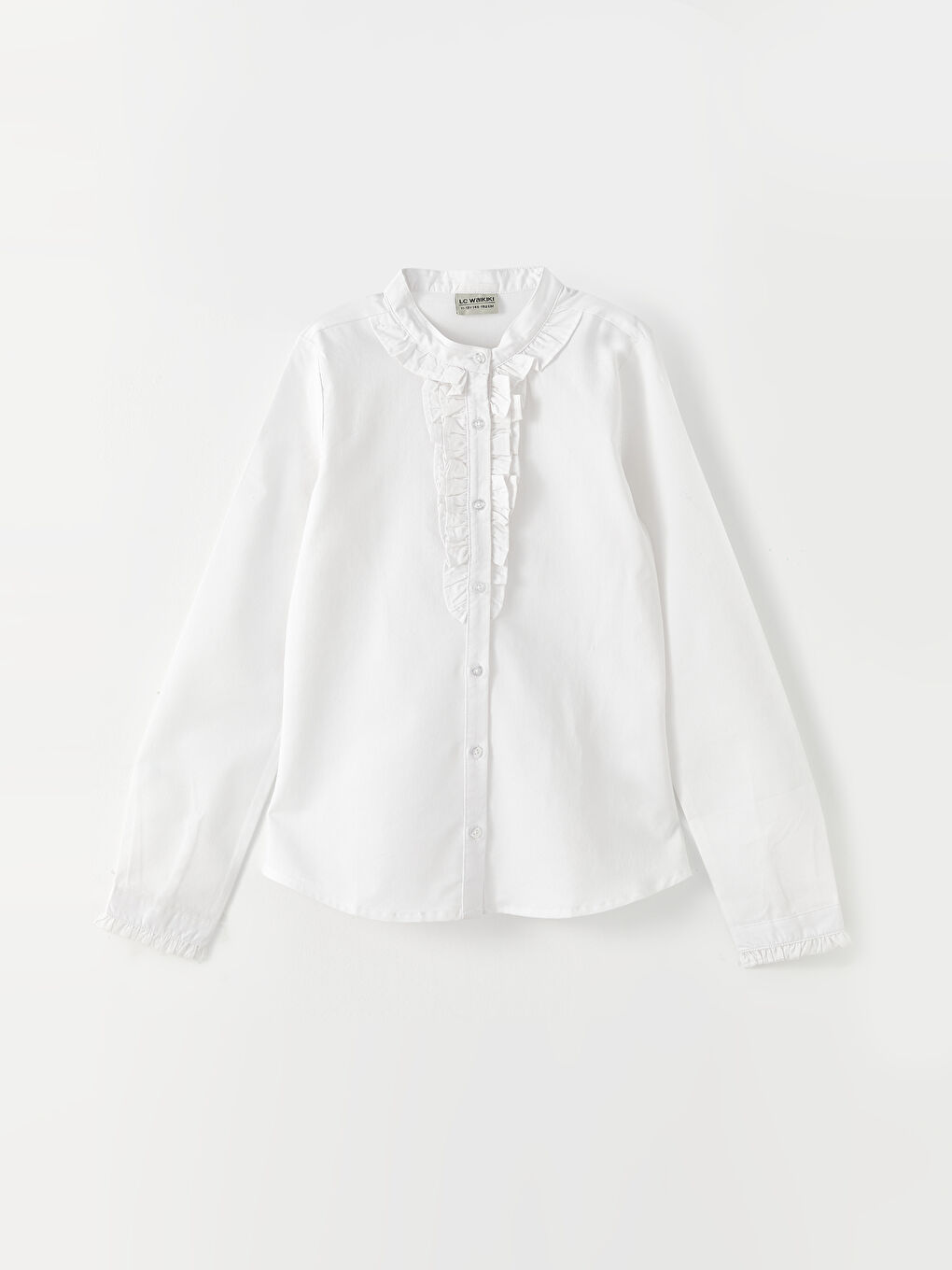 LCW Kids Chemise Fille Basique Manches Longues Popeline Col Mao -W20811Z4-R9K