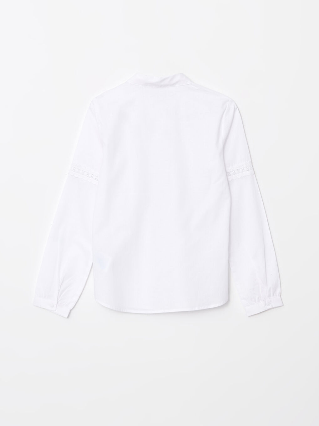LCW Kids Lace Detailed Long Sleeve Poplin Girl Shirt -W20812Z4-R9K