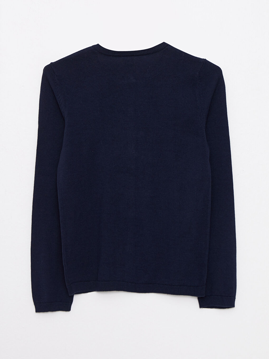 Crew Neck Lace Detailed Long Sleeve Girls' Knitwear Cardigan-1