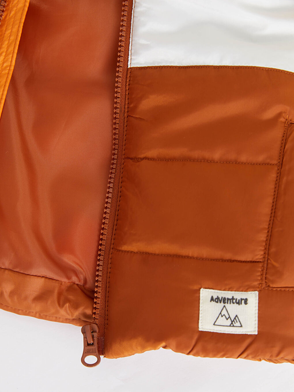 Turuncu Kapüşonlu Renk Bloklu Erkek Bebek Şişme Yelek-2