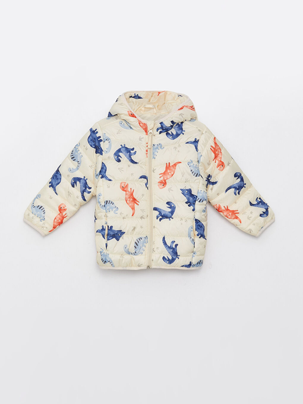 Принтті ұзын жеңді капюшонды балаға арналған пальто