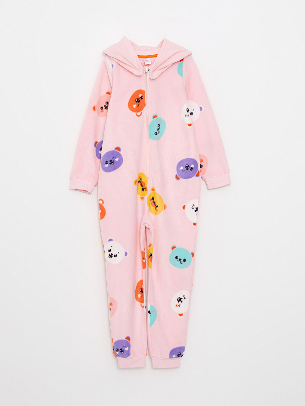 Salopetă Fetiță cu Glugă, Imprimată, Mânecă Lungă din Polar