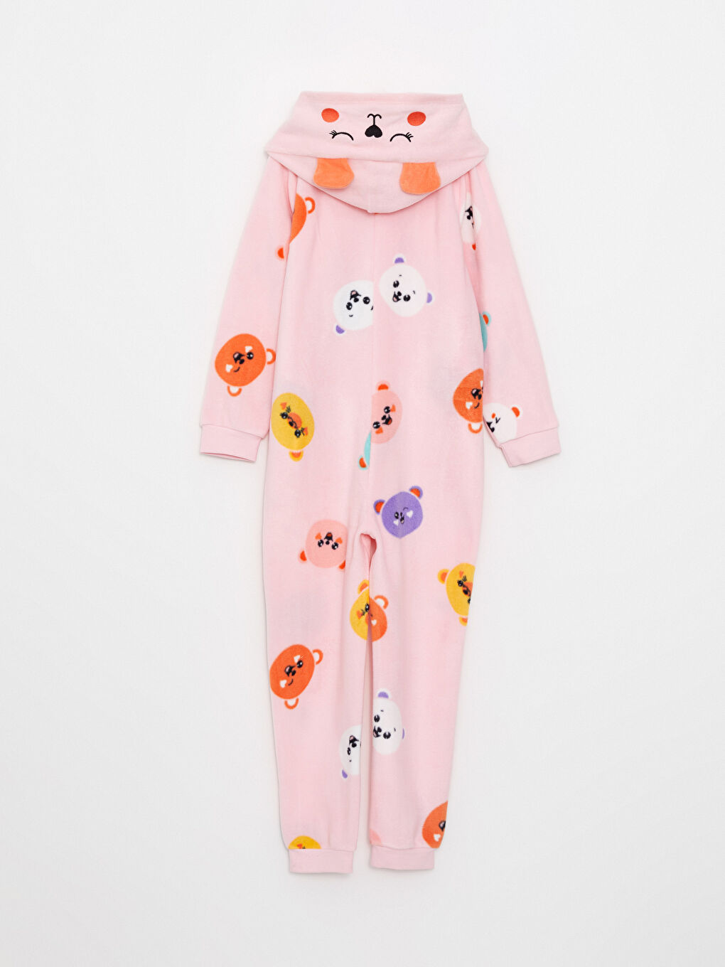 Salopetă Fetiță cu Glugă, Imprimată, Mânecă Lungă din Polar-1