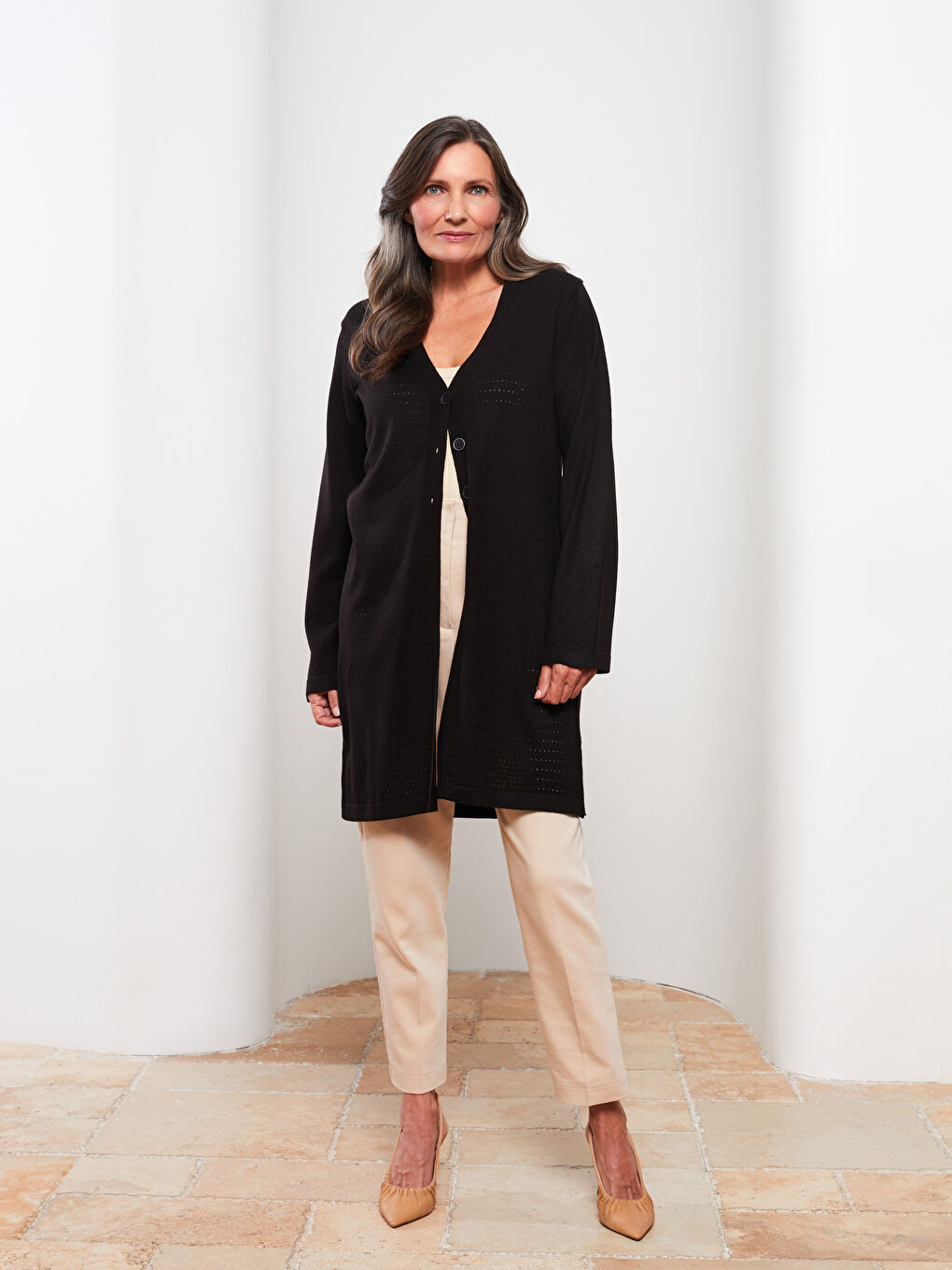 V Neck Women's Knitwear Cardigan-1