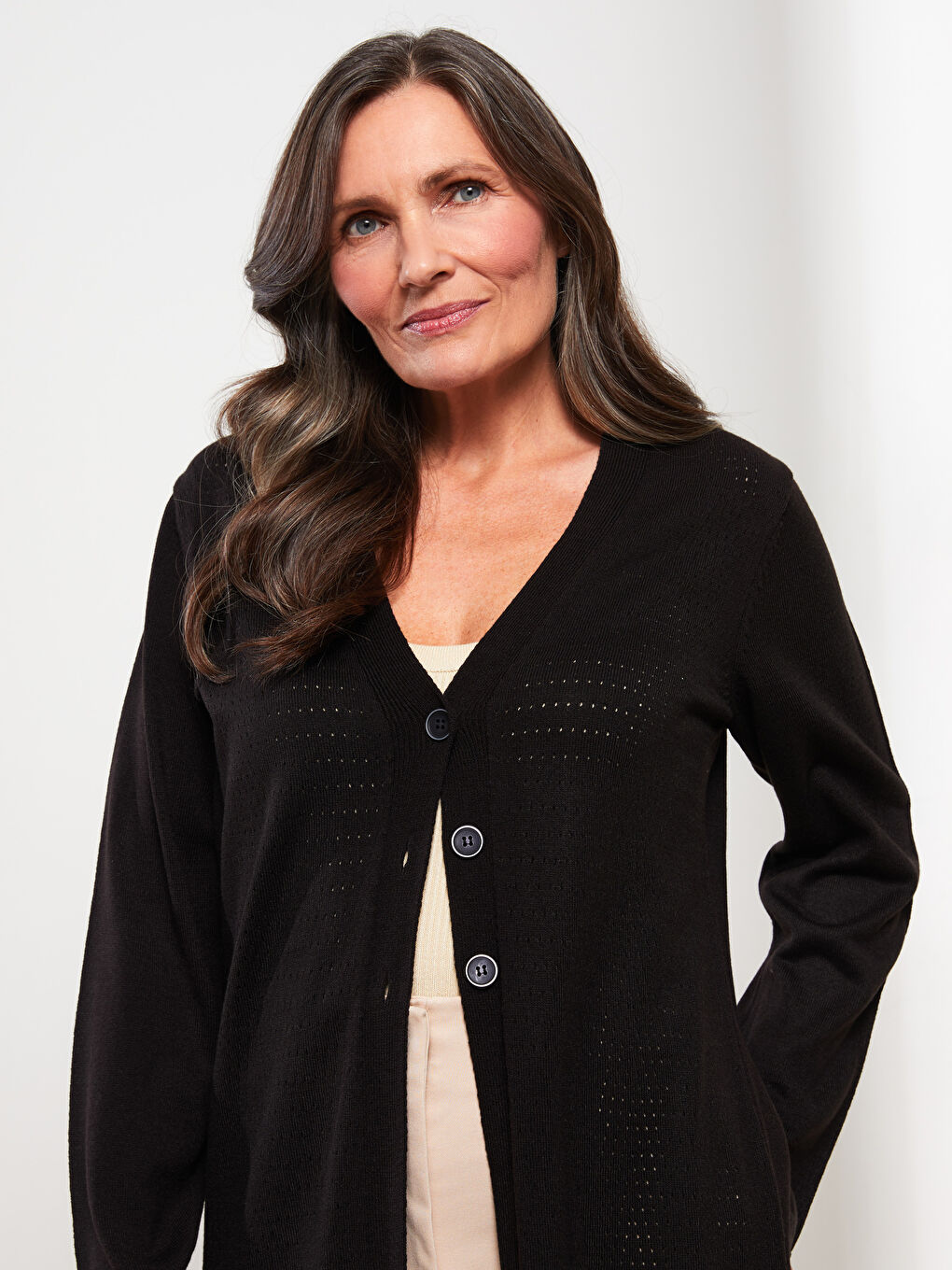 V Neck Women's Knitwear Cardigan-2