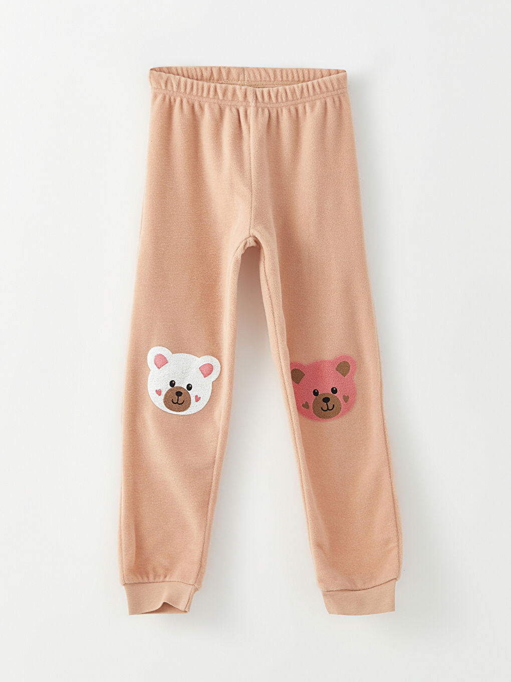 LCW Kids Rundhalsausschnitt Besticktes Langarm Fleece Mädchen Pyjama-Set -W20835Z4-FDU