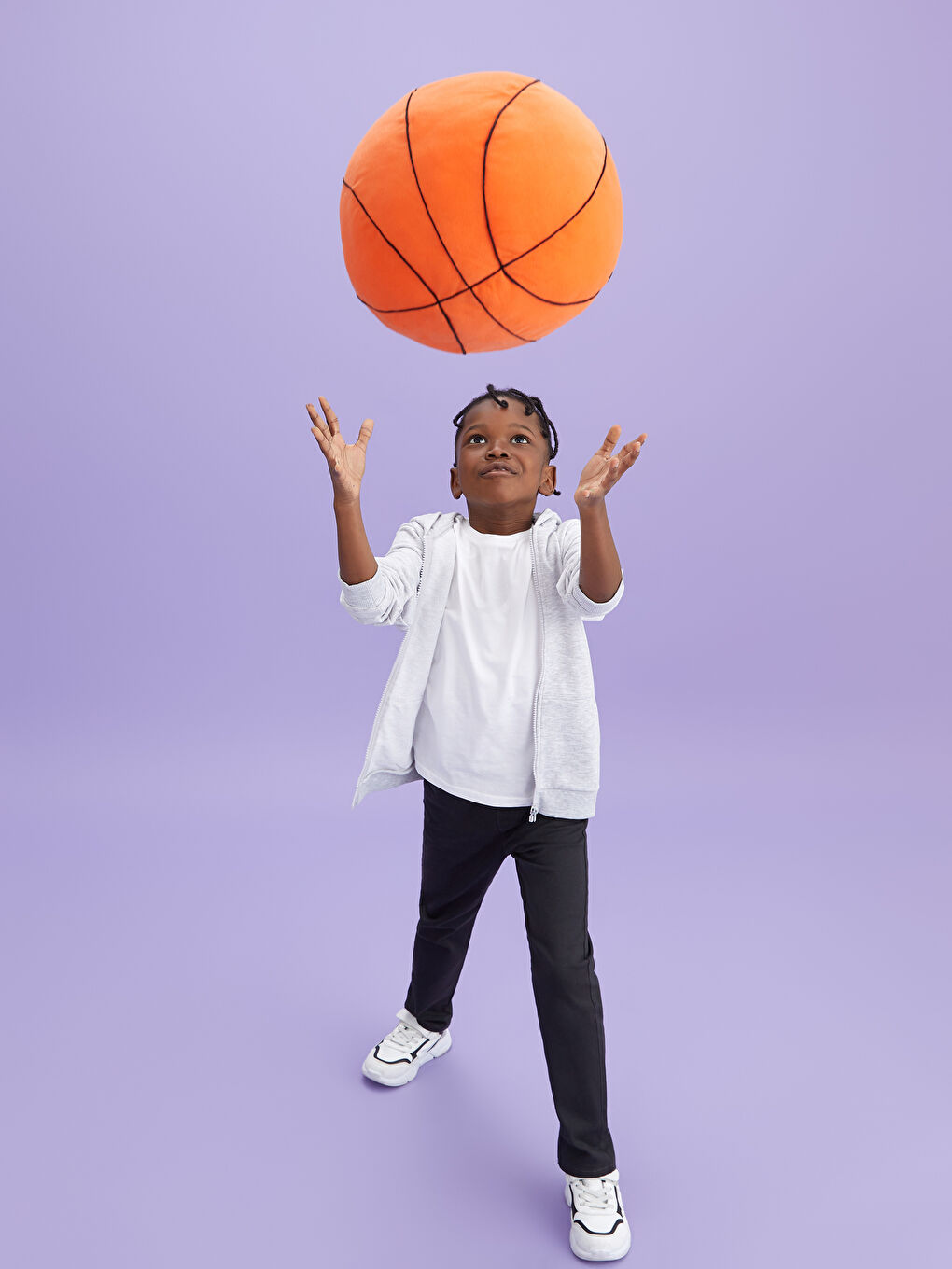 Φούτερ με φερμουάρ για αγόρια με κουκούλα, βασικό, μακρυμάνικο-2