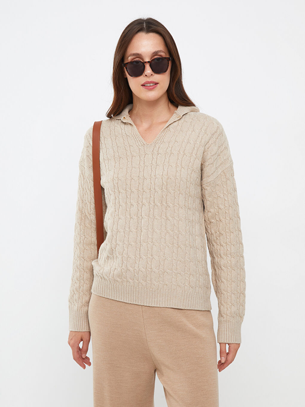 Пуловер с яка, със шарки, дълъг ръкав, за жени, трико-2