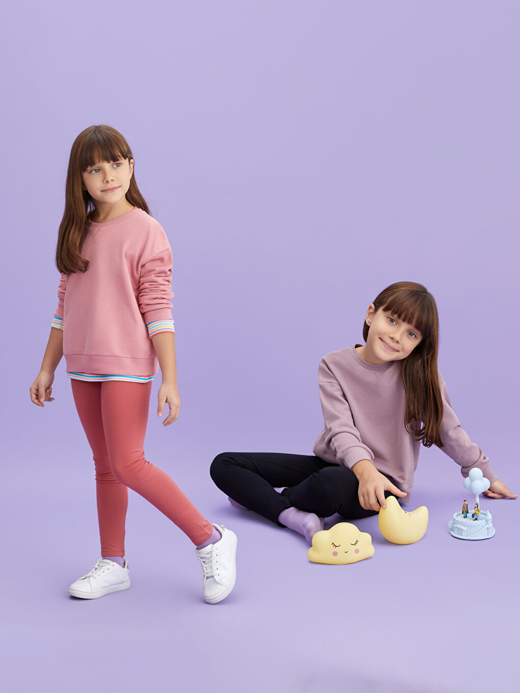 LCW Kids Elastic Waist Basic Cotton Girl Tights 2-Pack -W20877Z4-CVL