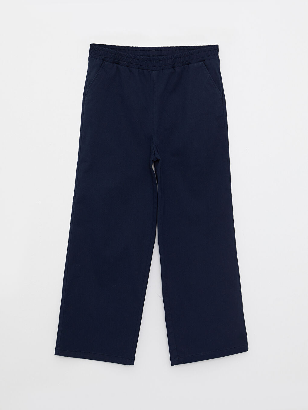 Elastic Waist Basic Gabardine Girl Trousers