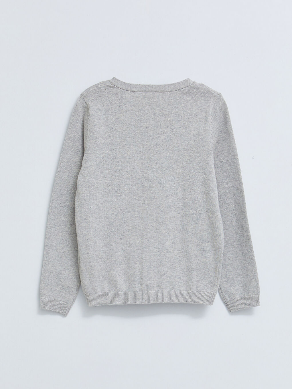 V Neck Basic Long Sleeve Girls' Knitwear Cardigan-1