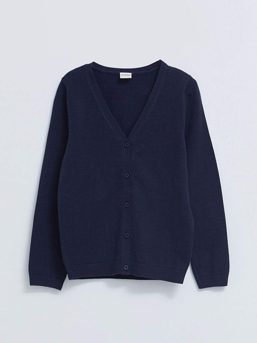 V Neck Basic Long Sleeve Girls' Knitwear Cardigan