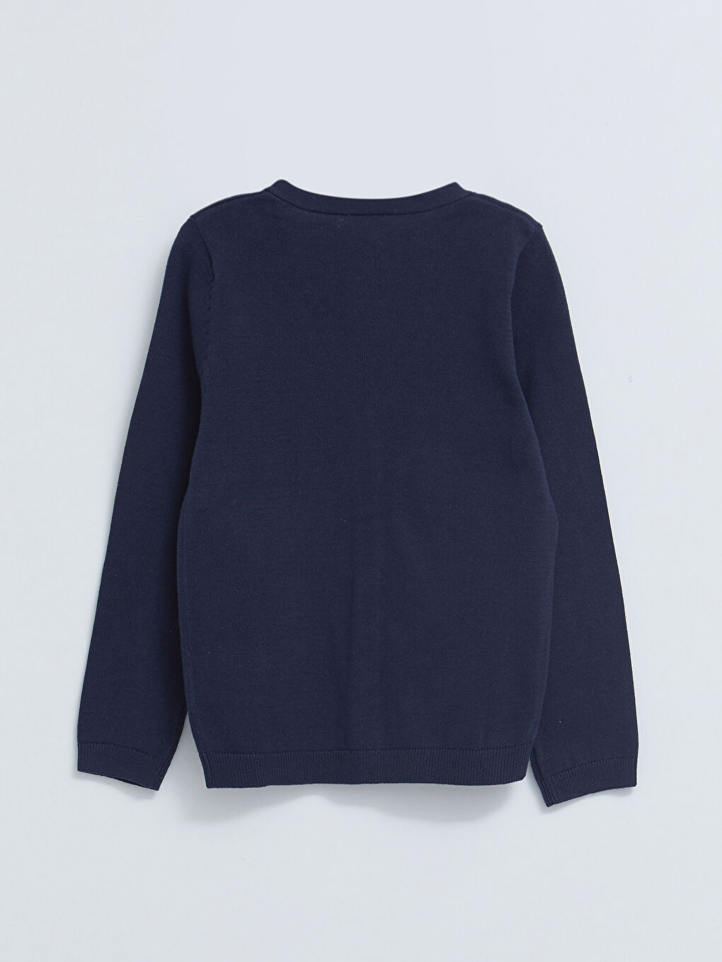 V Neck Basic Long Sleeve Girls' Knitwear Cardigan-1