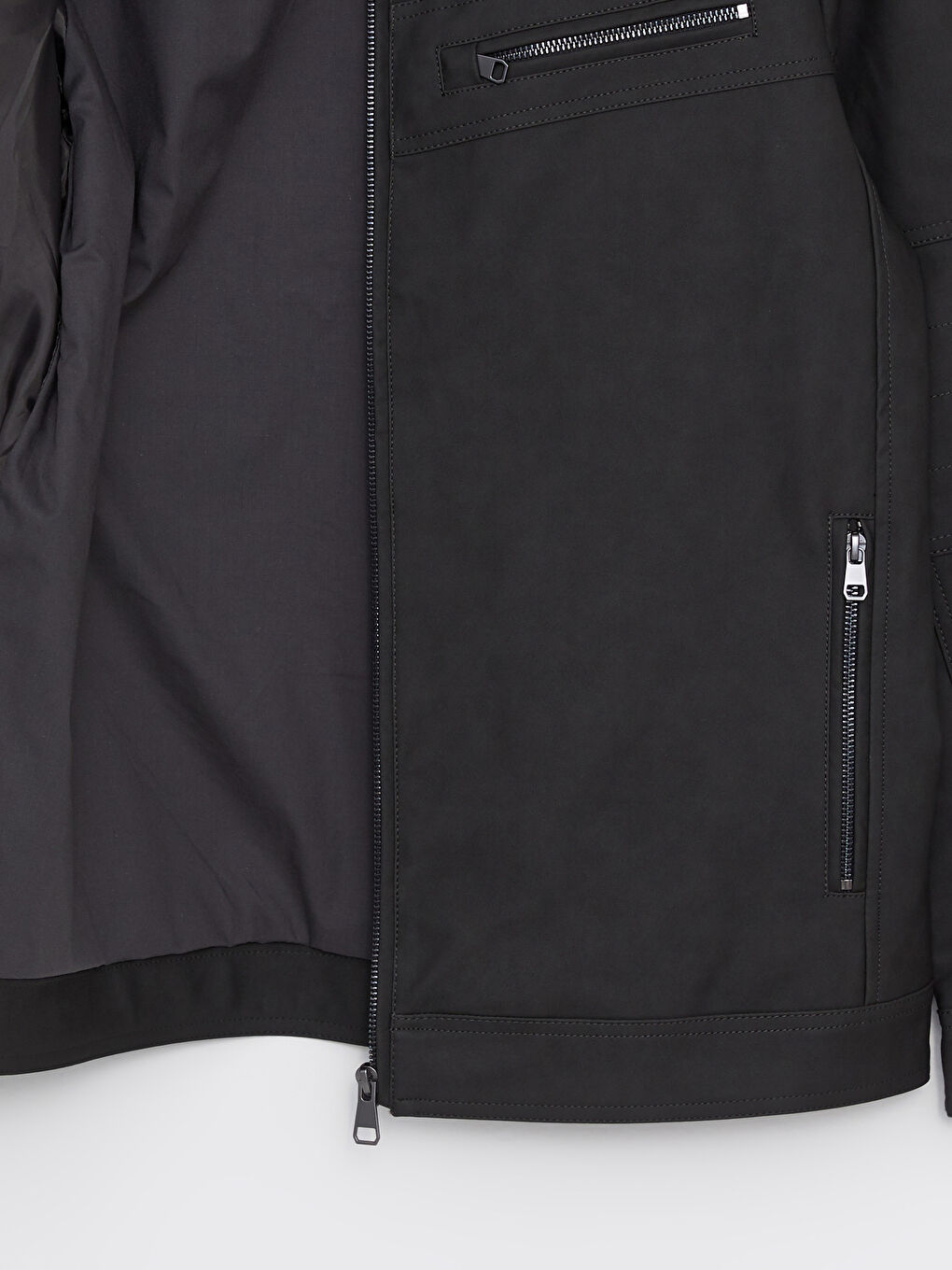 Standard Fit Collared Neck Men's Leather Look Coat-6