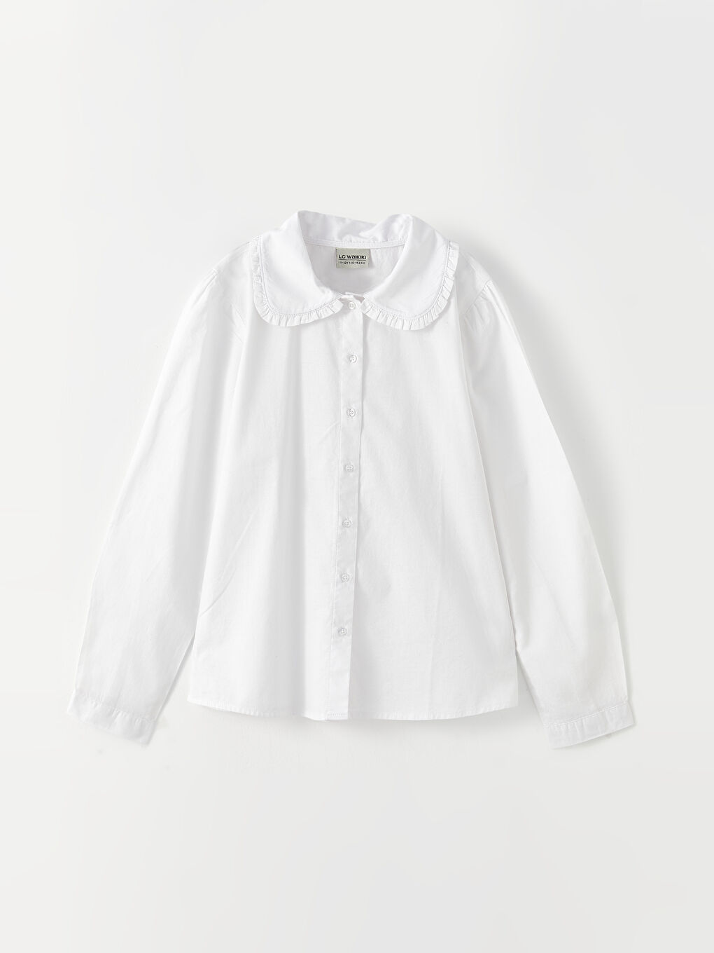 LCW Kids Bebe Collar Basic Long Sleeve Poplin Girl Shirt -W20934Z4-R9K