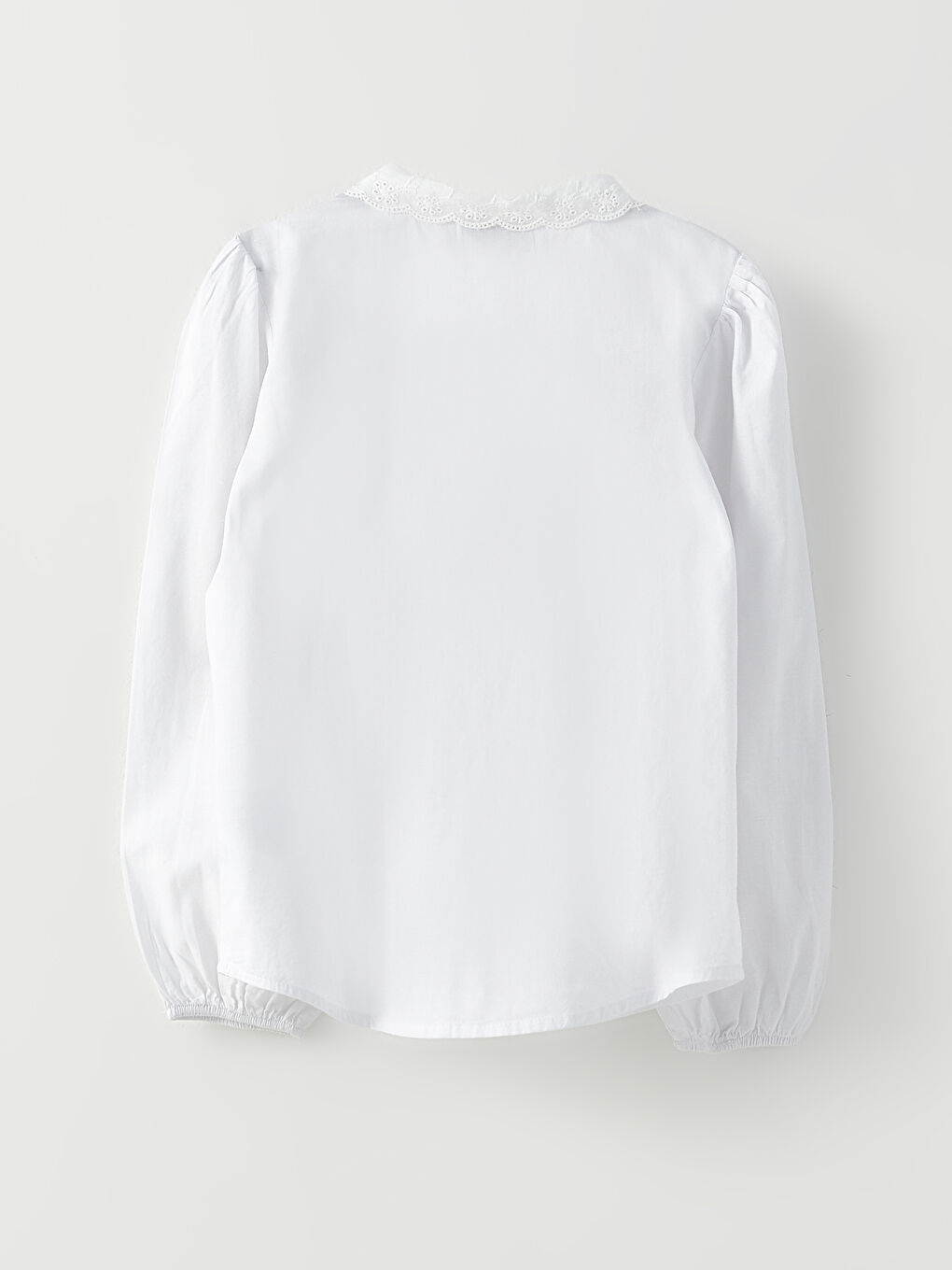 Basic Long Sleeve Poplin Girl Shirt-1