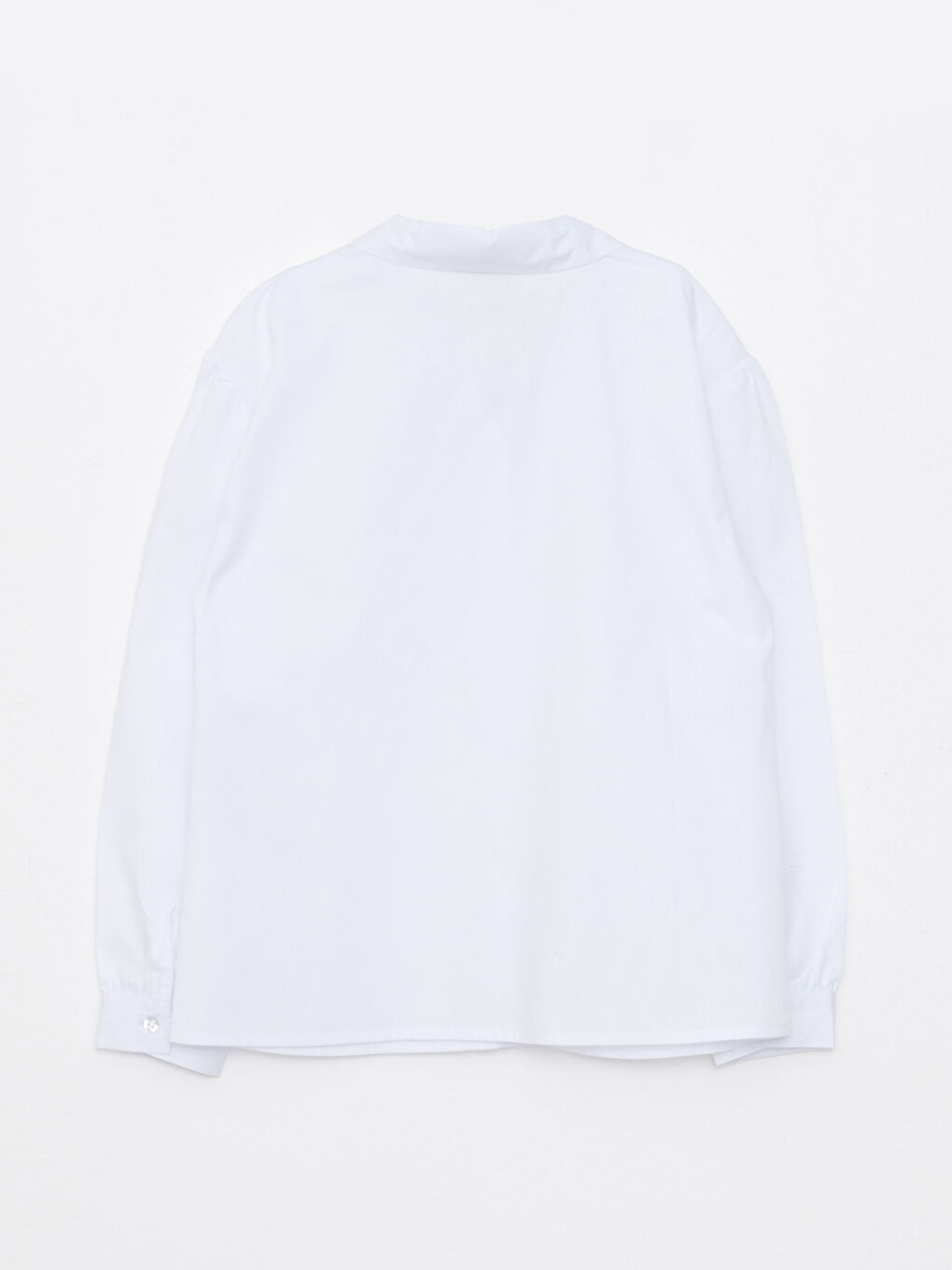 Cămașă Simplă cu Mânecă Lungă din Poplin pentru Fete-1