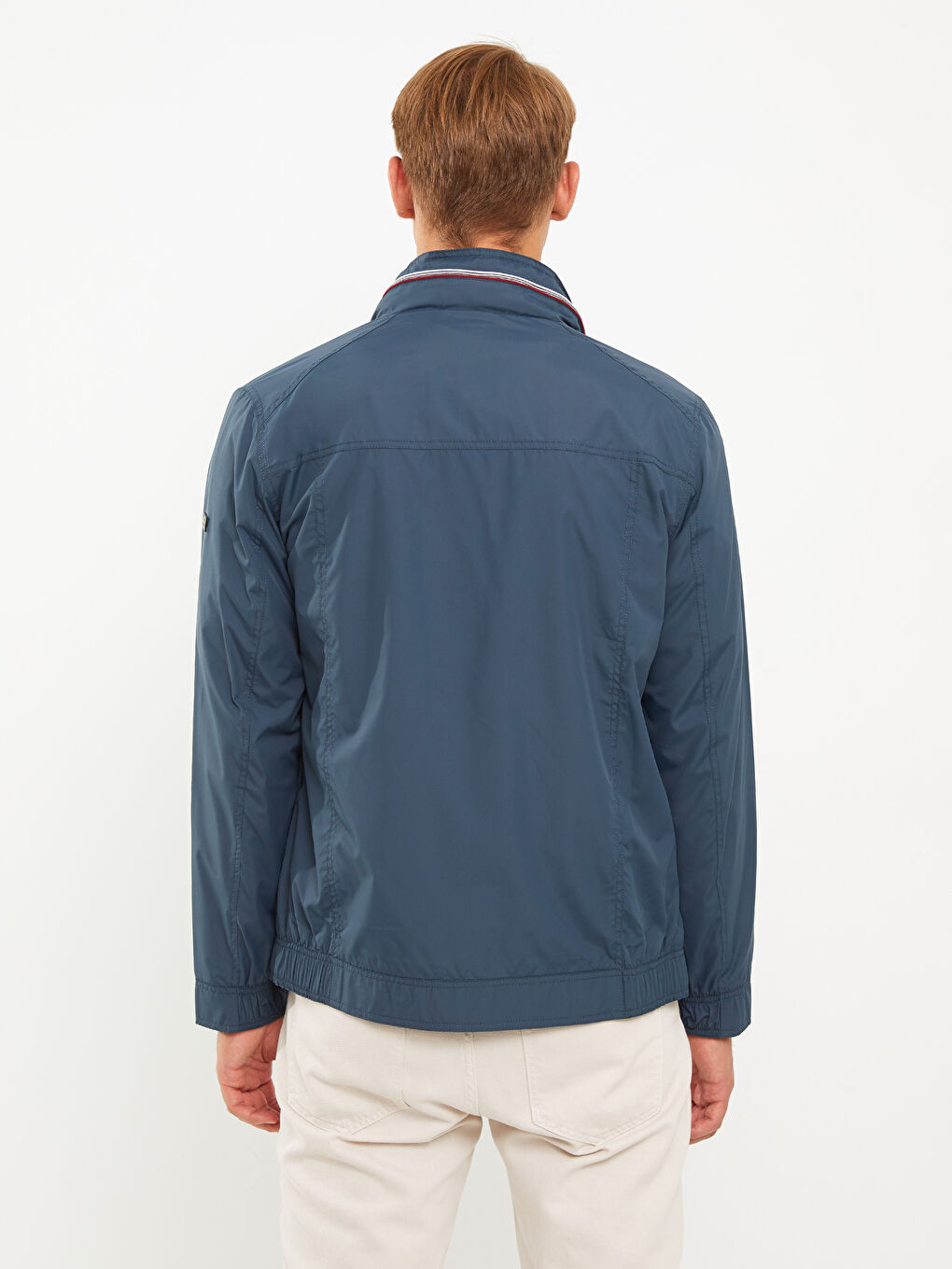 Petrol Standart Kalıp Dik Yaka Erkek Mont-4