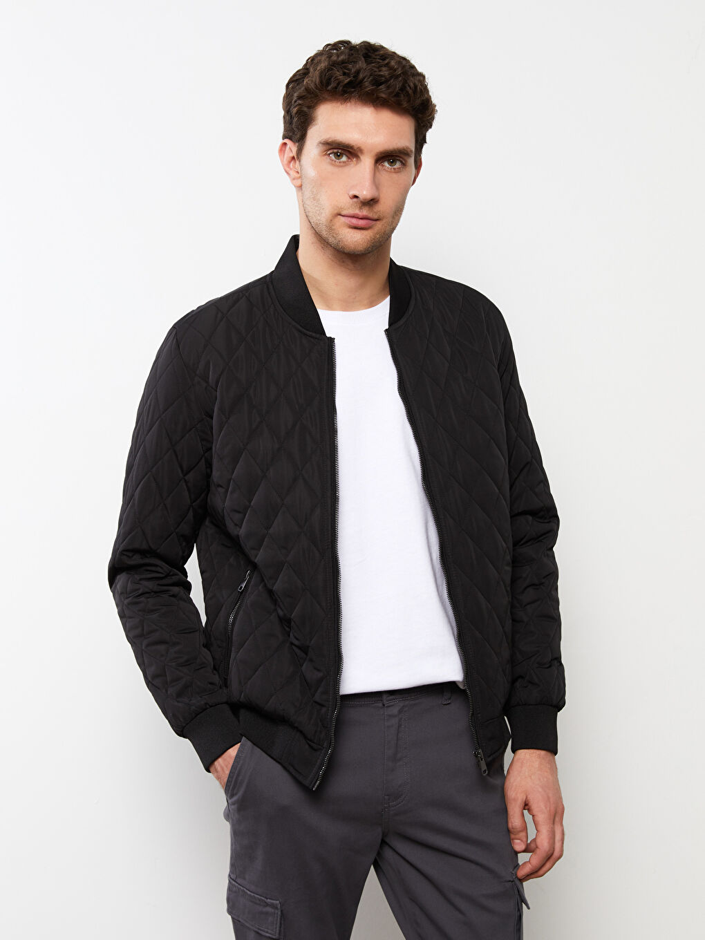 Пуховик Мужской Стандартного Кроя С Воротником Колледж-2