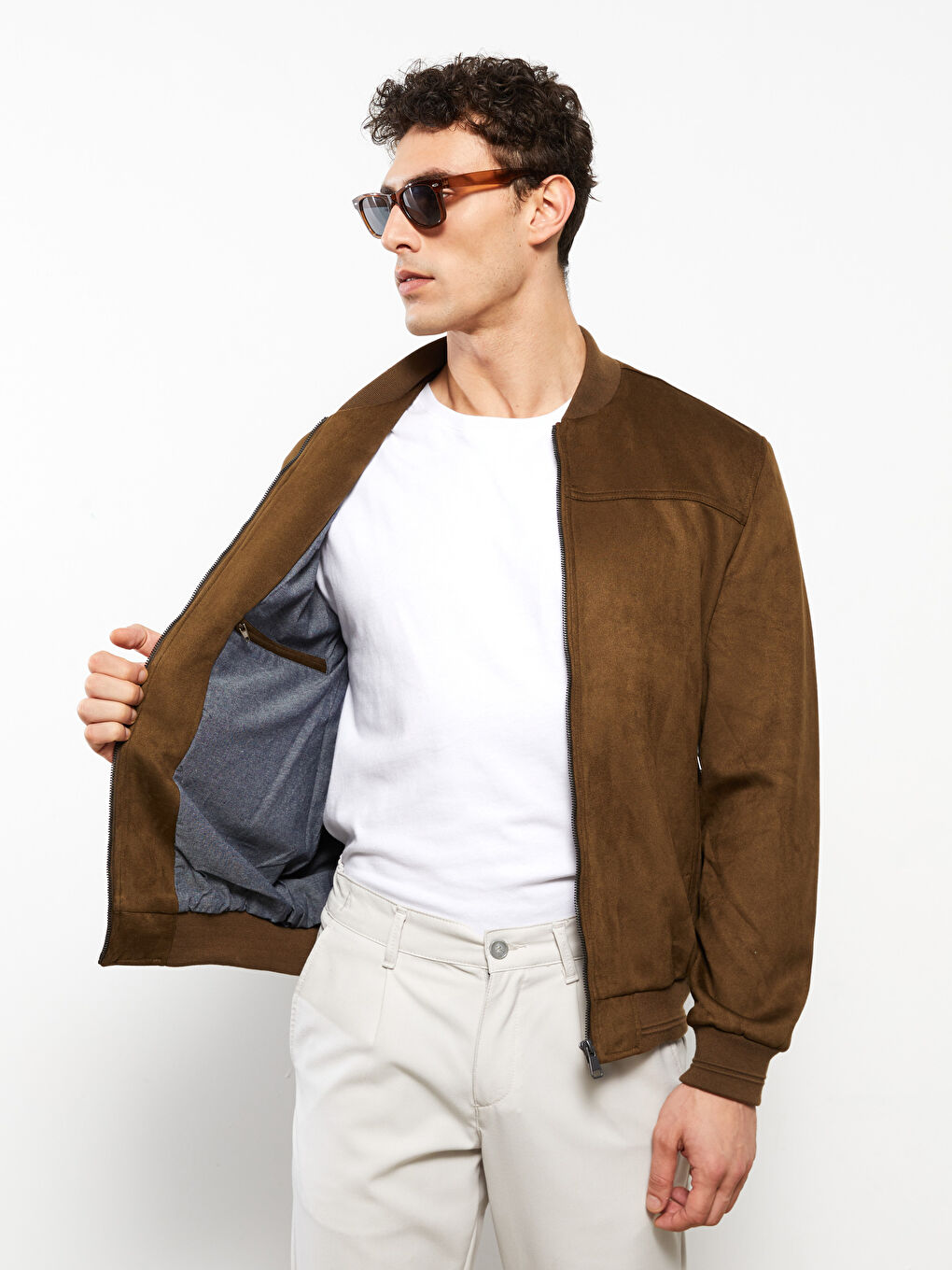 Standard Fit College Collar Men's Bomber Jacket-1