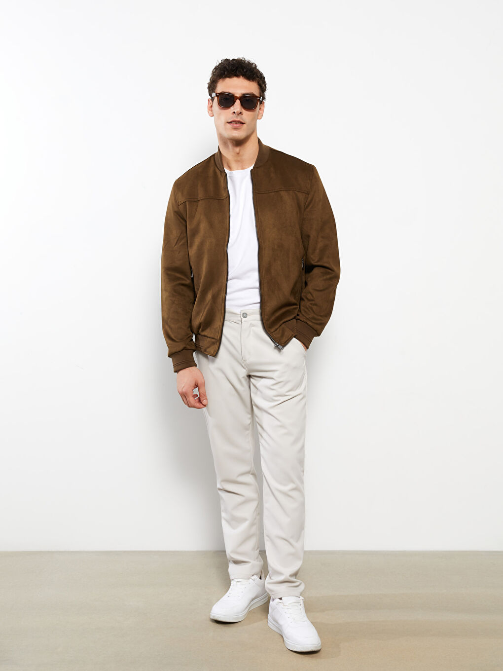 Standard Fit College Collar Men's Bomber Jacket-2