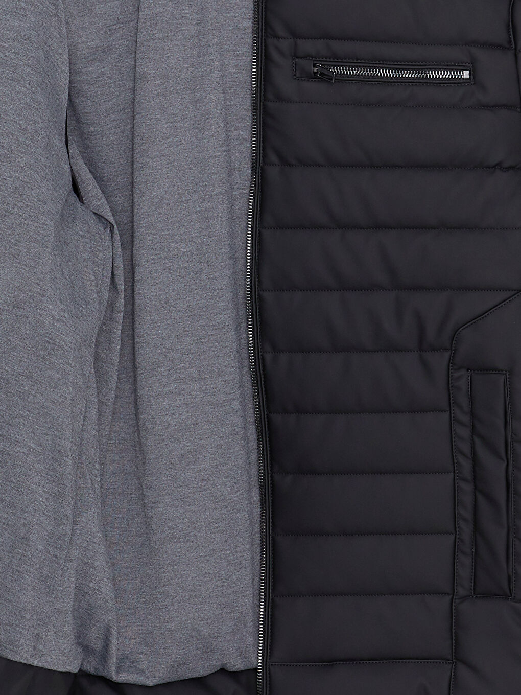 სტანდარტული მორგების საყელოიანი მამაკაცის ტყავის იმიტაციის ქურთუკი-7