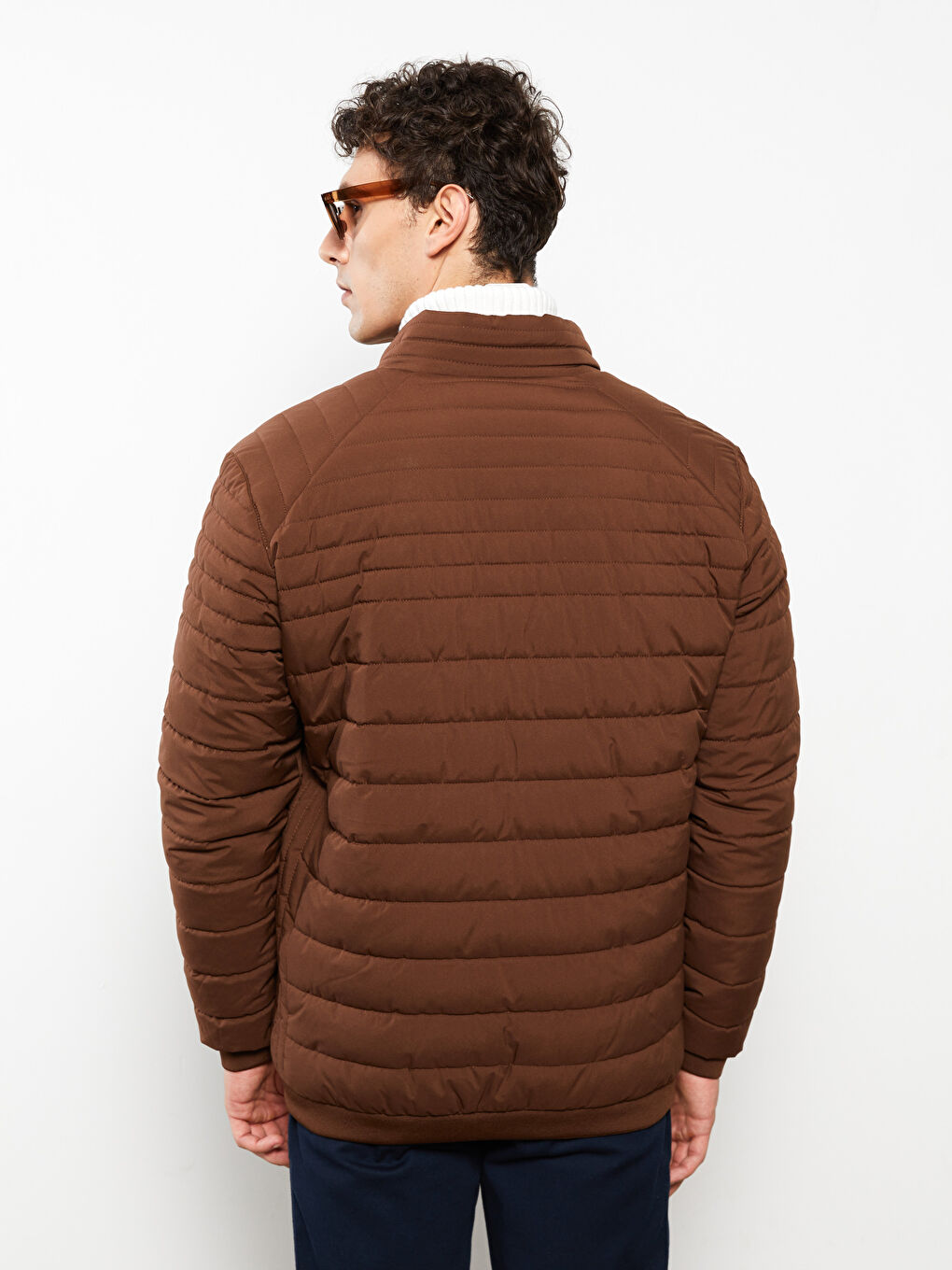 Manteau Bouffant pour Hommes Coupe Standard à Col Cheminée-4