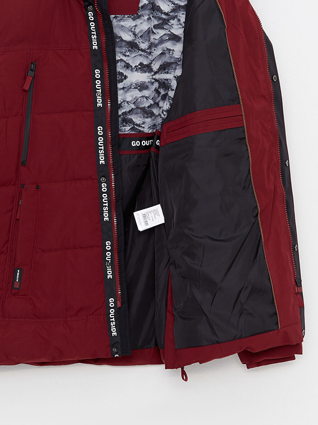 Ерлерге арналған стандартты пішім капюшонды пуховик пальто-9