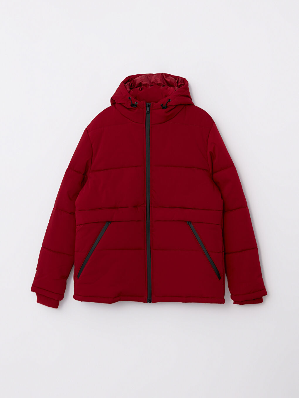 Пуховик стандартного кроя с капюшоном для мужчин-5